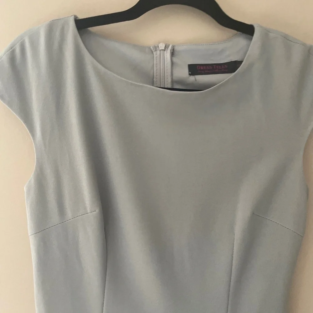 Dress Tells Gray A-Line Cap Sleeve Dress Size Small  Classic Career Party  Chic